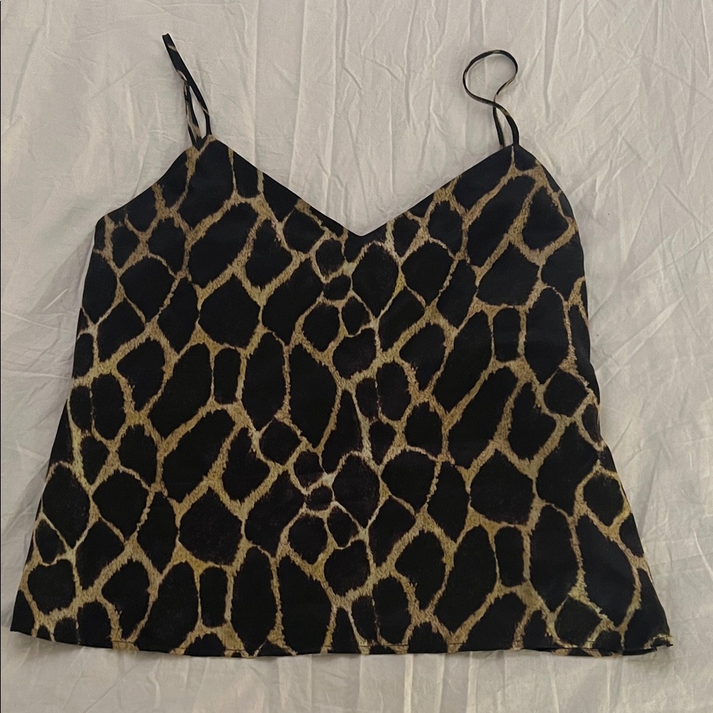 L'AGENCE Black and Tan Patterned Camisole